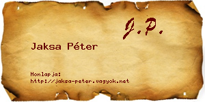 Jaksa Péter névjegykártya